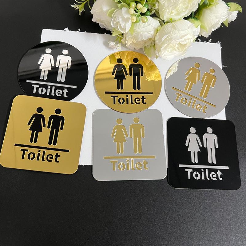 Jet Home Bathroom Mirrors - 3.94-inch Acrylic Toilet Sign For Men