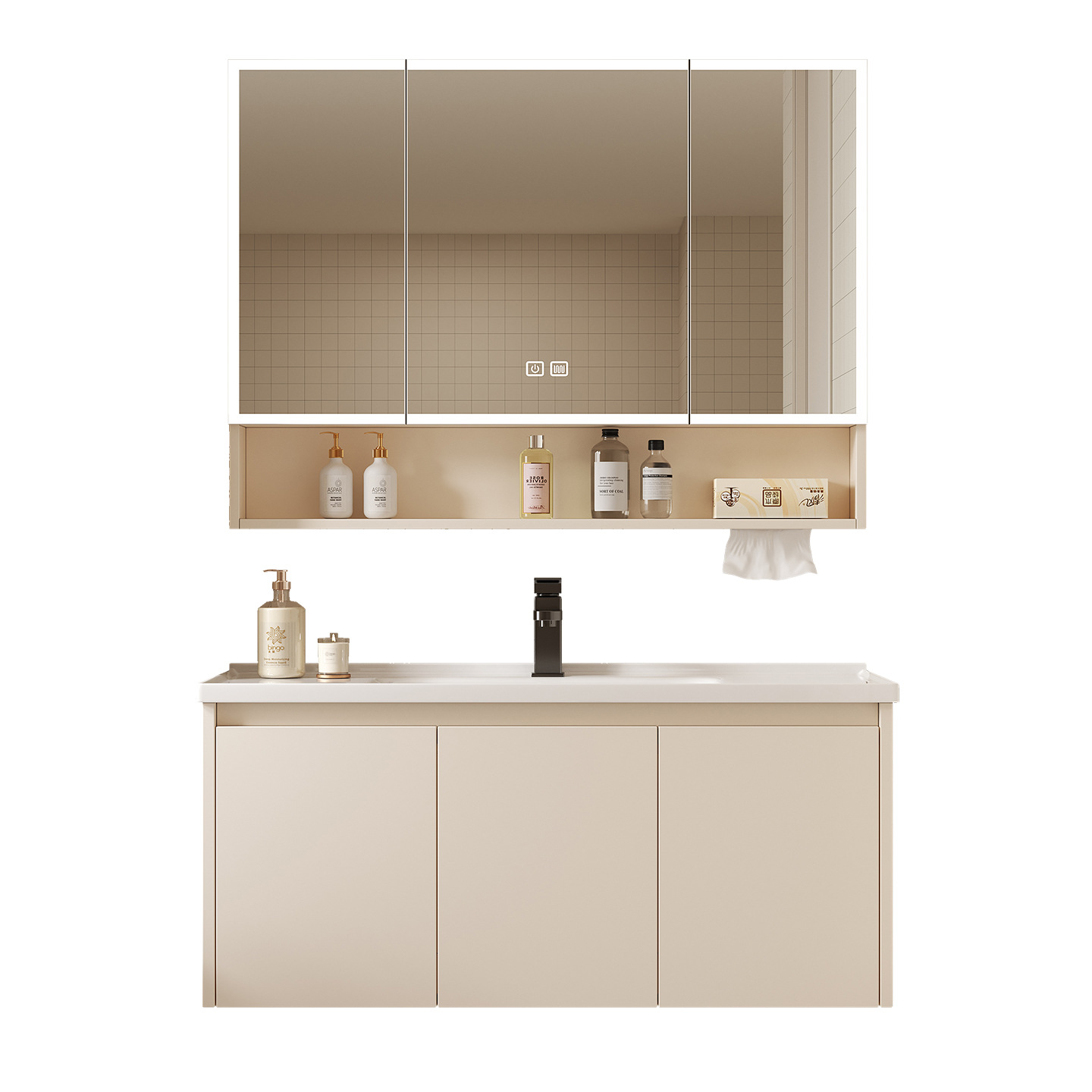 Bathroom Cabinet Mirror - Space Aluminum Bathroom Smart Storage Mirror