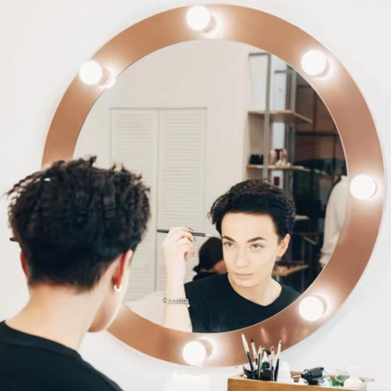 Bathroom Cabinet Mirror - LED Lady Beauty Makeup Lights USB