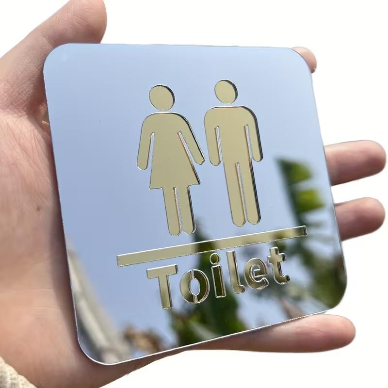 3.94-inch Acrylic Toilet Sign  - Jet Home Bathroom Mirrors 评论和价格