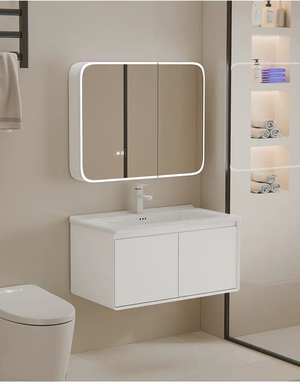 70cm Modern Minimalist Wall-Mo - Bathroom Cabinet Mirror 评论和价格