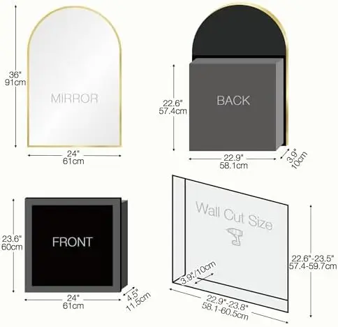Arched Medicine Cabinet Mirror - Bathroom Cabinet Mirror 评论和价格