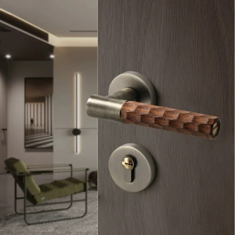 Wooden Door Handle Zinc Silent - Home Hardware Bathroom Accessories 评论和价格