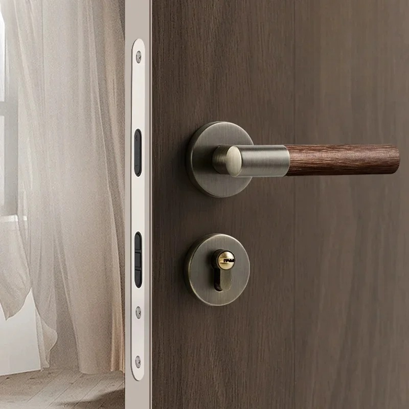 Wooden Door Handle Zinc Silent - Home Hardware Bathroom Accessories 评论和价格