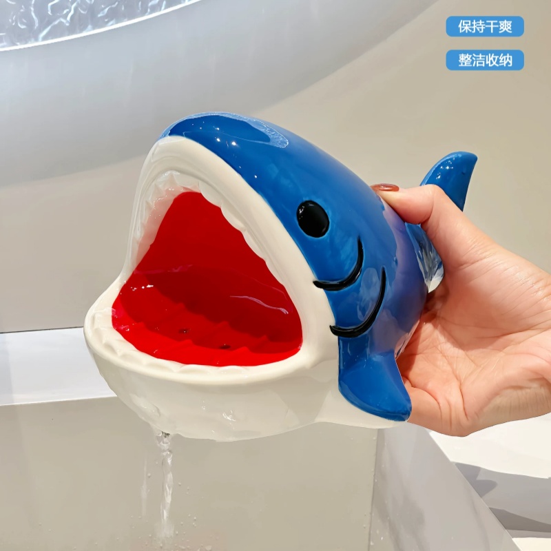 Cute Cartoon Big Mouth Shark S - Home Edit Bathroom Storage 评论和价格