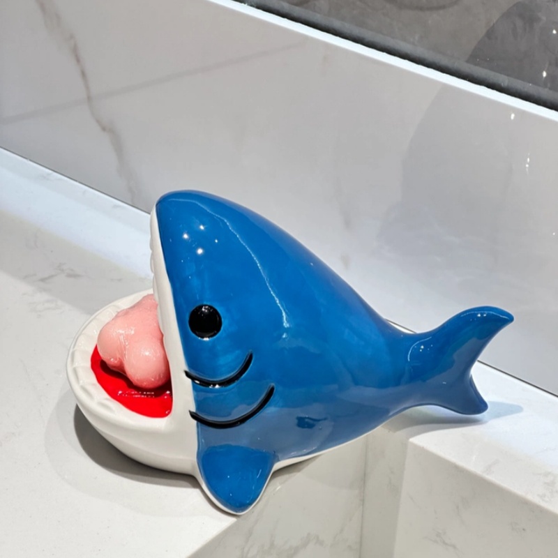 Cute Cartoon Big Mouth Shark S - Home Edit Bathroom Storage 评论和价格