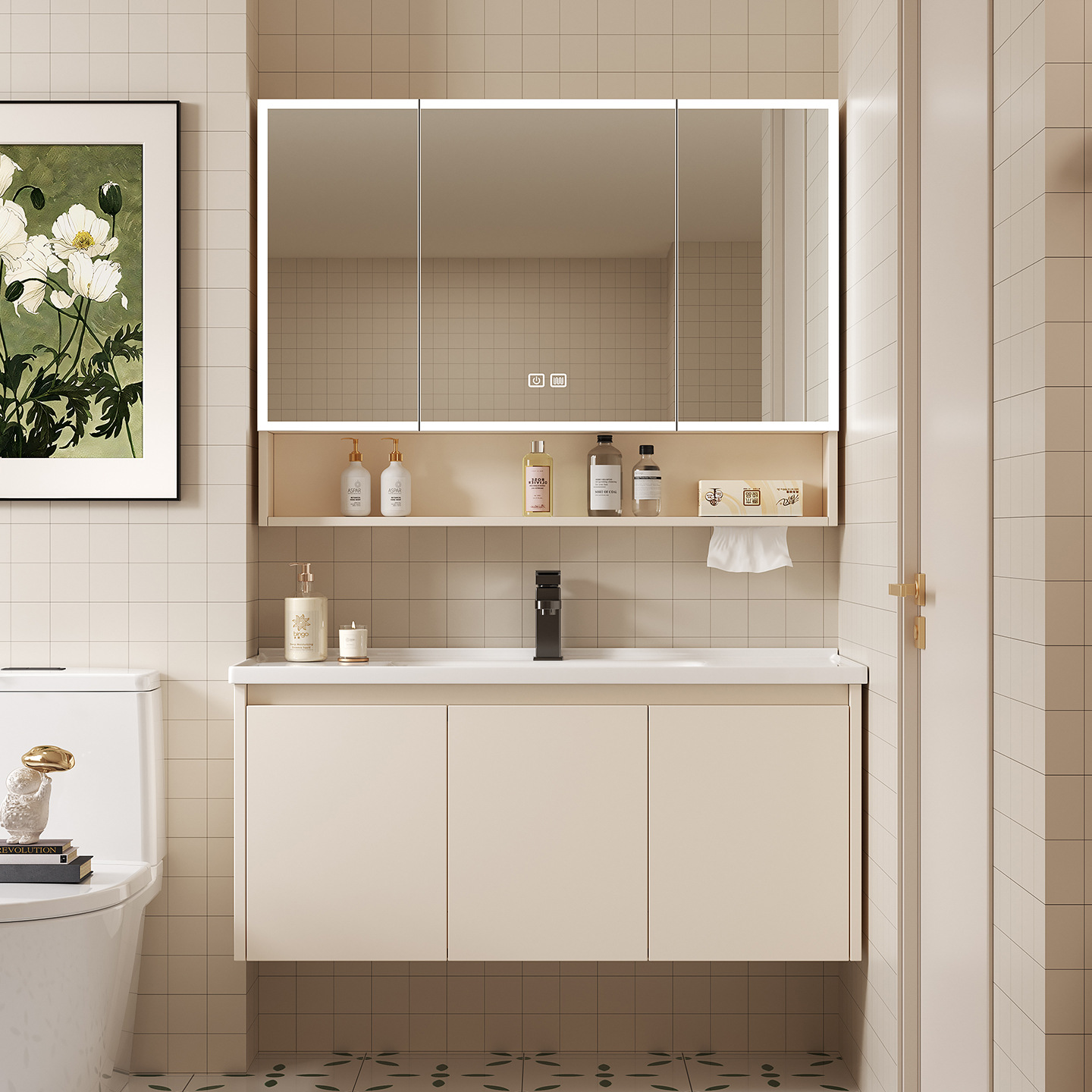 Space Aluminum Bathroom Smart  - Bathroom Cabinet Mirror 评论和价格