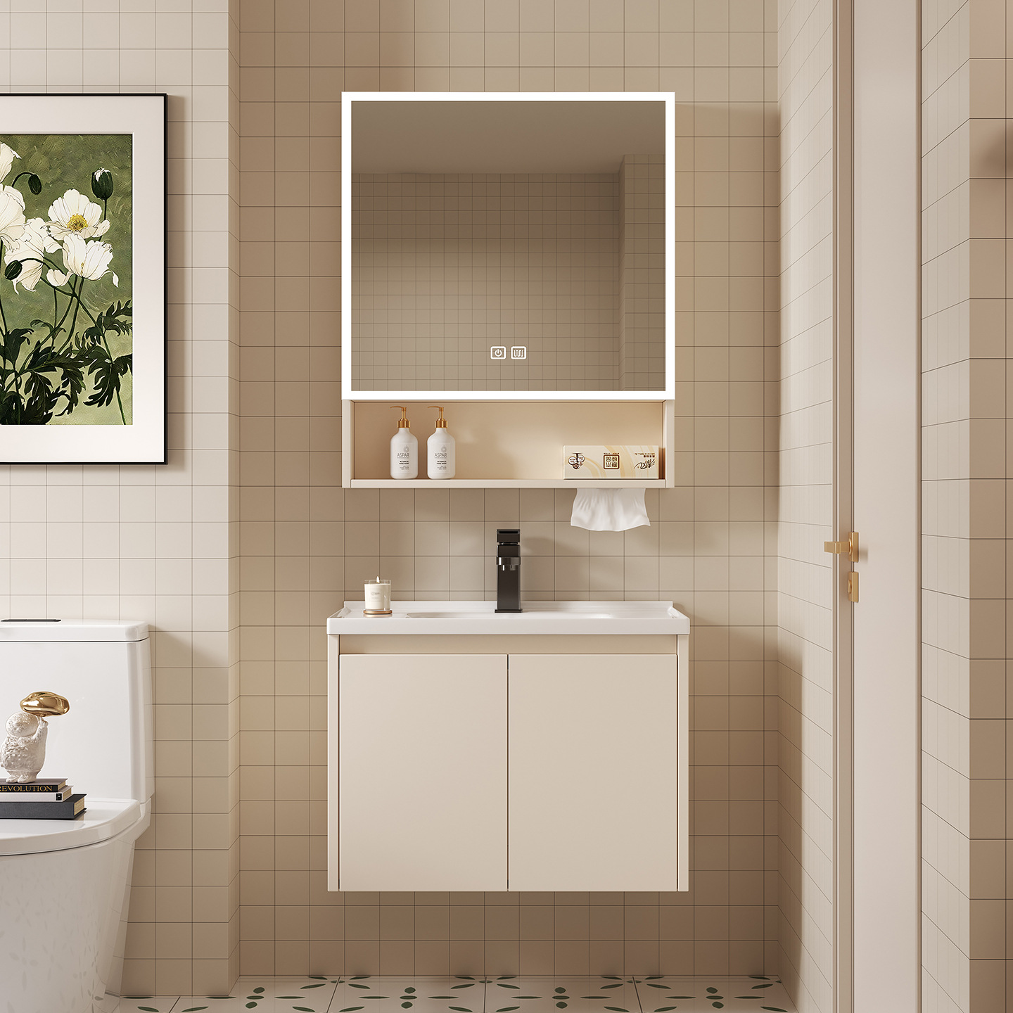 Space Aluminum Bathroom Smart  - Bathroom Cabinet Mirror 评论和价格
