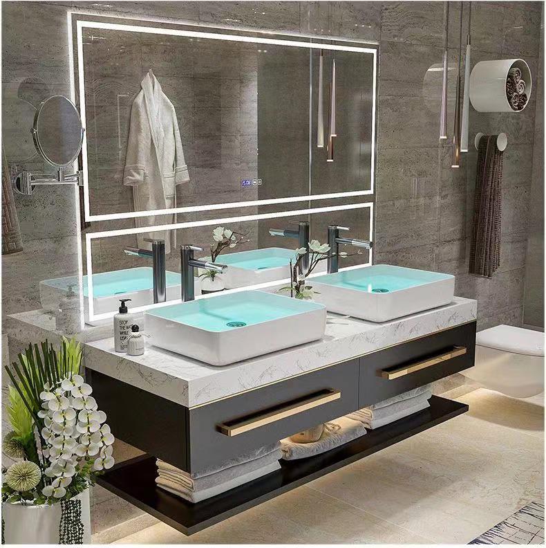 Luxury Large LED Backlit Smart - Bathroom Cabinet Mirror 评论和价格