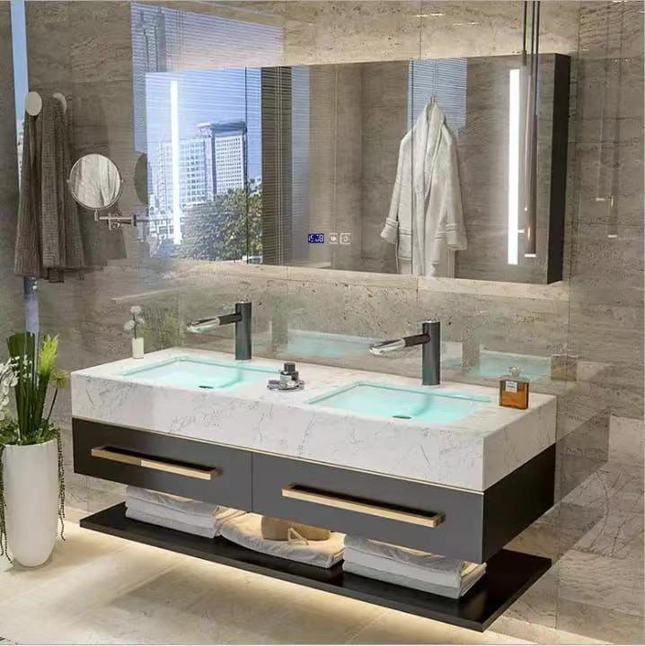 Luxury Large LED Backlit Smart - Bathroom Cabinet Mirror 评论和价格