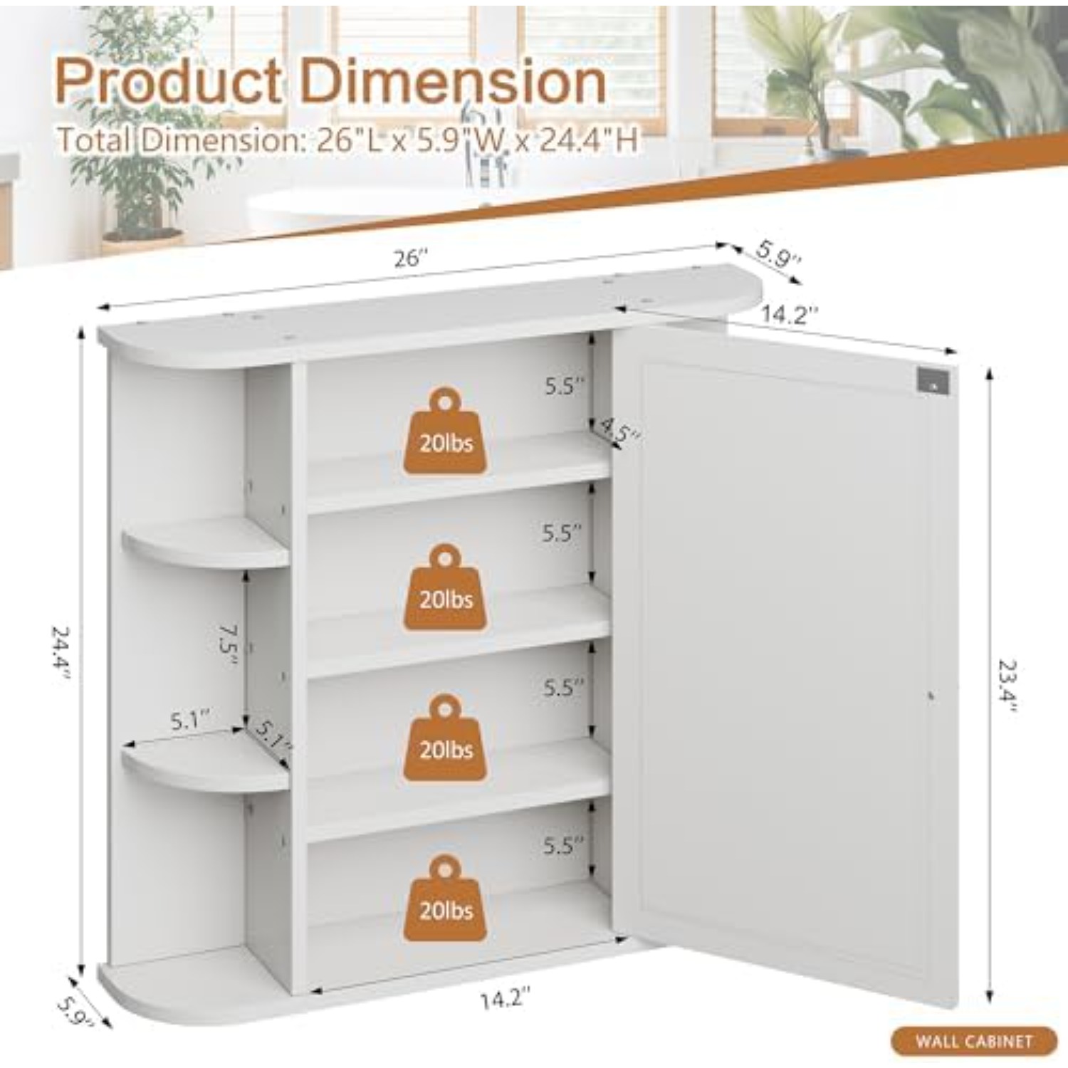 Bathroom Medicine Cabinet, Bat - Bathroom Cabinet Mirror 评论和价格