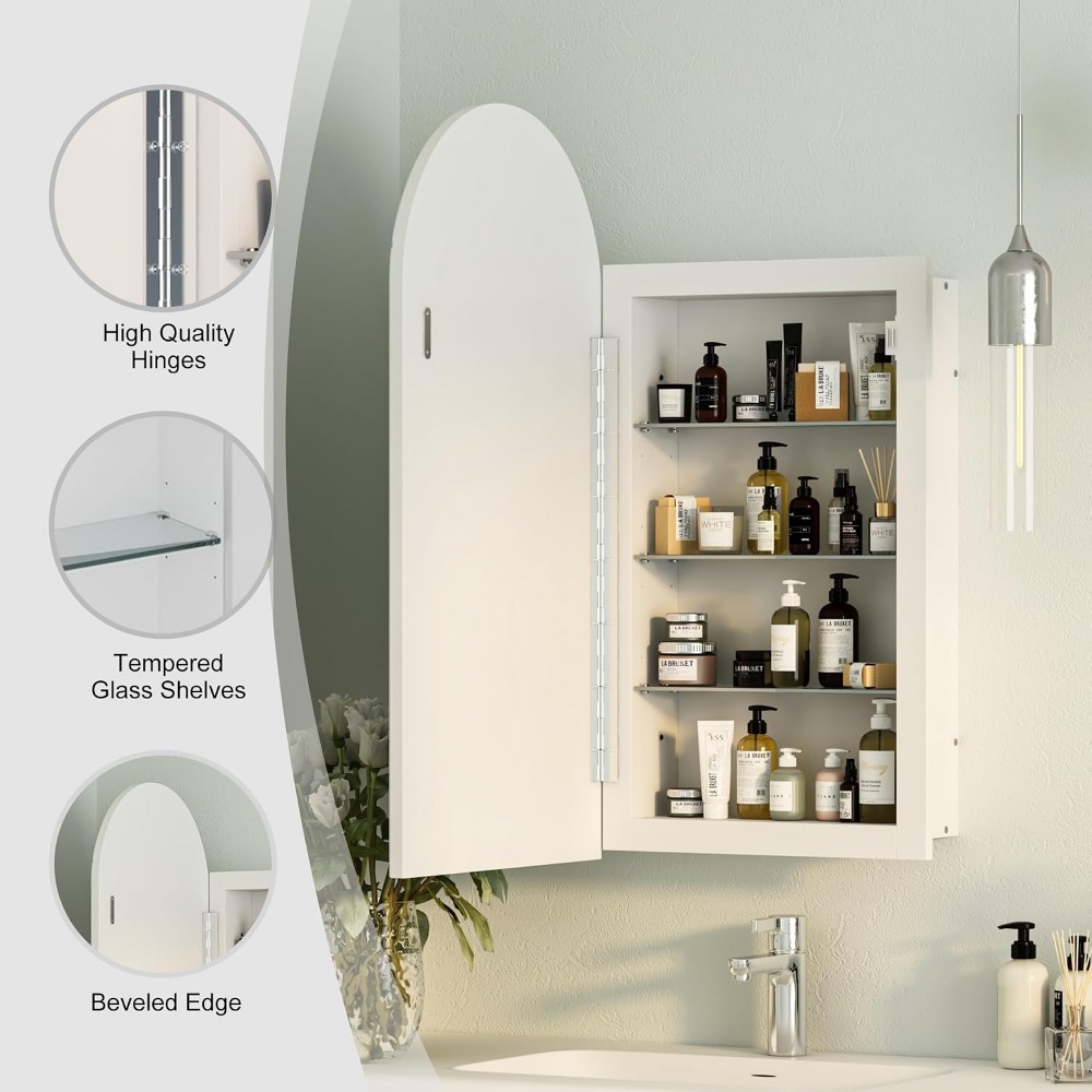 Arched Recessed Medicine Cabin - Bathroom Cabinet Mirror 评论和价格